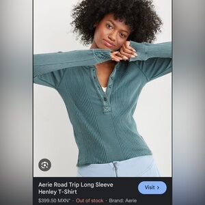 Large Aerie Long Sleeve Henley Shirt